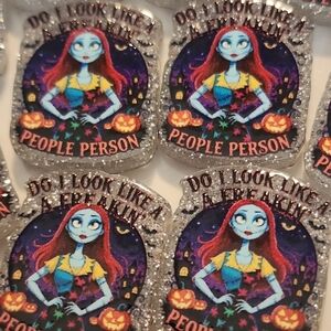 Beads Halloween People Person‎ Sal Two Sided Glittery 4 Pieces New Acrylic